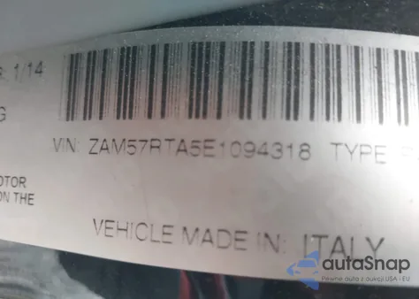 2014 Maserati Ghibli S Q4 z USA, uszkodzony, nr VIN ZAM57RTA5E1094318